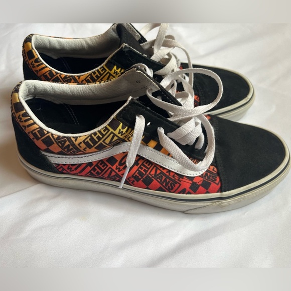 Vans Off the Wall Low Rise Orange, Yellow and Black Shoes Size 9 - Picture 6 of 12